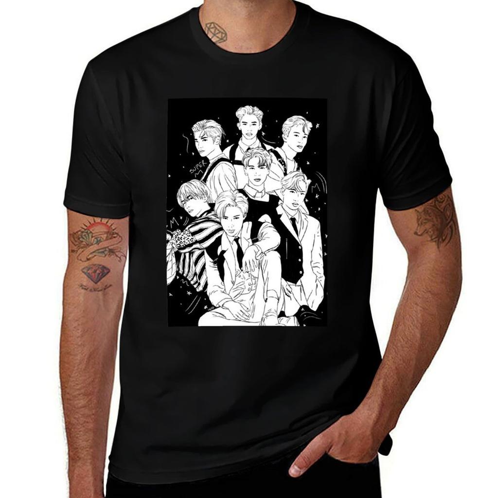 Superm Group Sketch Tshirt Sporty Breathable Short Sleeve Tshirt