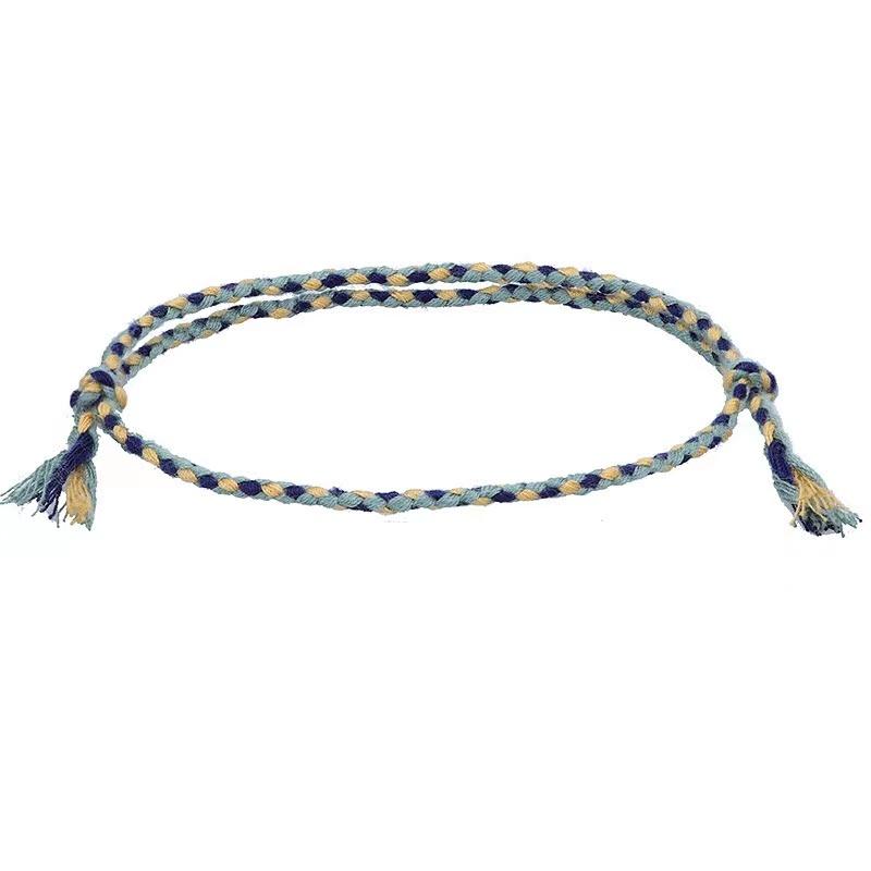 Boho Four Strand Color Handmade Waterproof Woven Thread Wrap Bracelet Simple Rope Knot Bracelet Friendship Bracelets