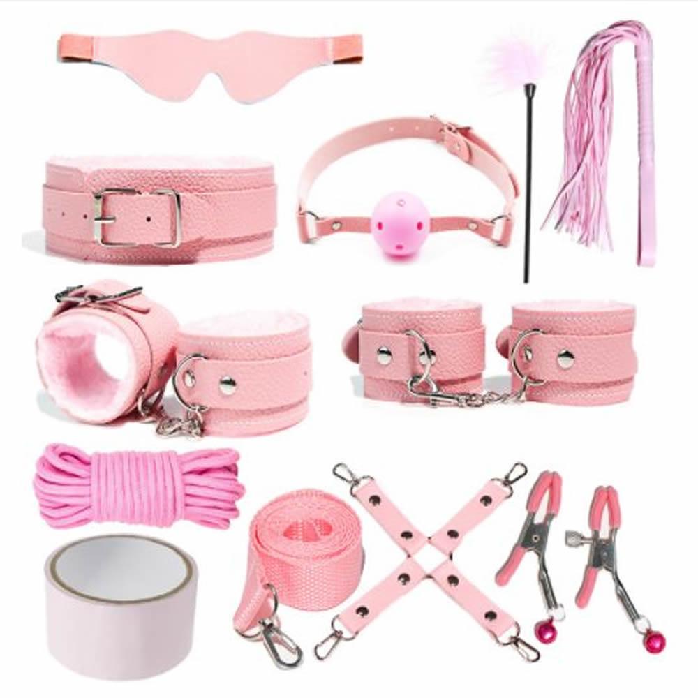BDSM Kits Adults Sex Toys For Women Men Handcuffs Nipple Clamps Whip Spanking Sex Metal Anal Plug Vibrator Butt Bdsm Bondage