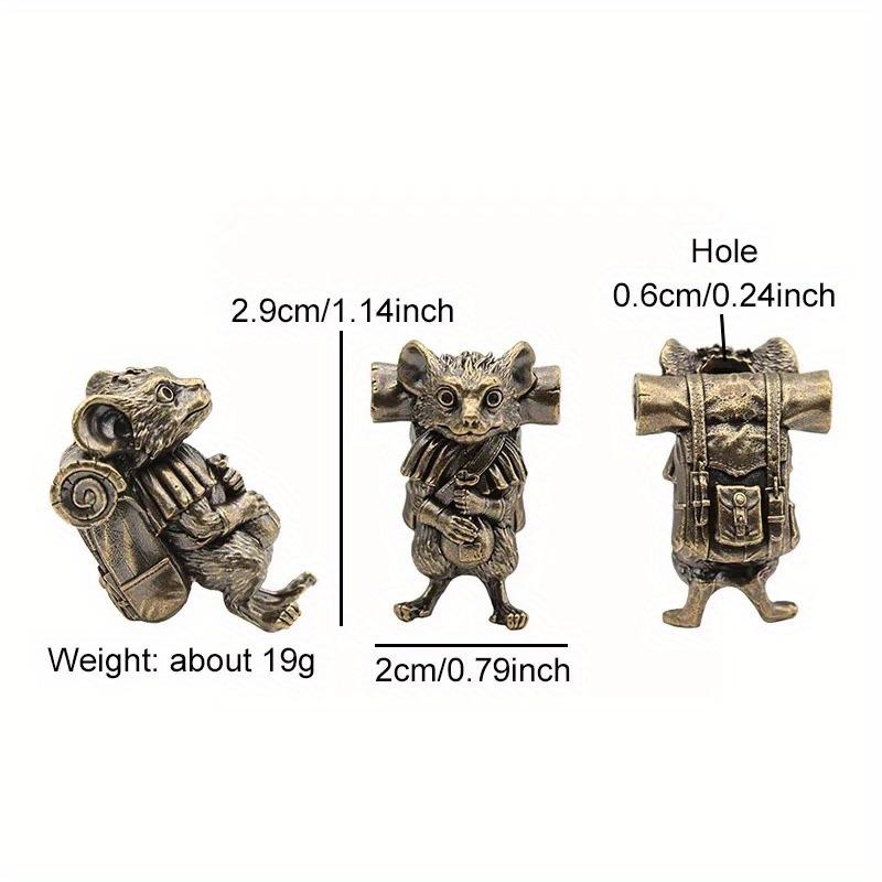 Ratte Reisender Messing Messer Perlen Tier Maus EDC DIY Paracord Gewebte Armbänder Lanyard Schlüsselanhänger Anhänger Zubehör Outdoor Werkzeug Anhänger
