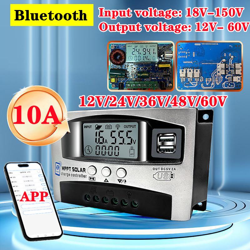 

10A/20A/30A/40A/50A 12V-60V понижающий MPPT солнечный контроллер с ЖК-дисплеем Dual USB Bluetooth APP 18V-150V широкий диапазон напряжений управления