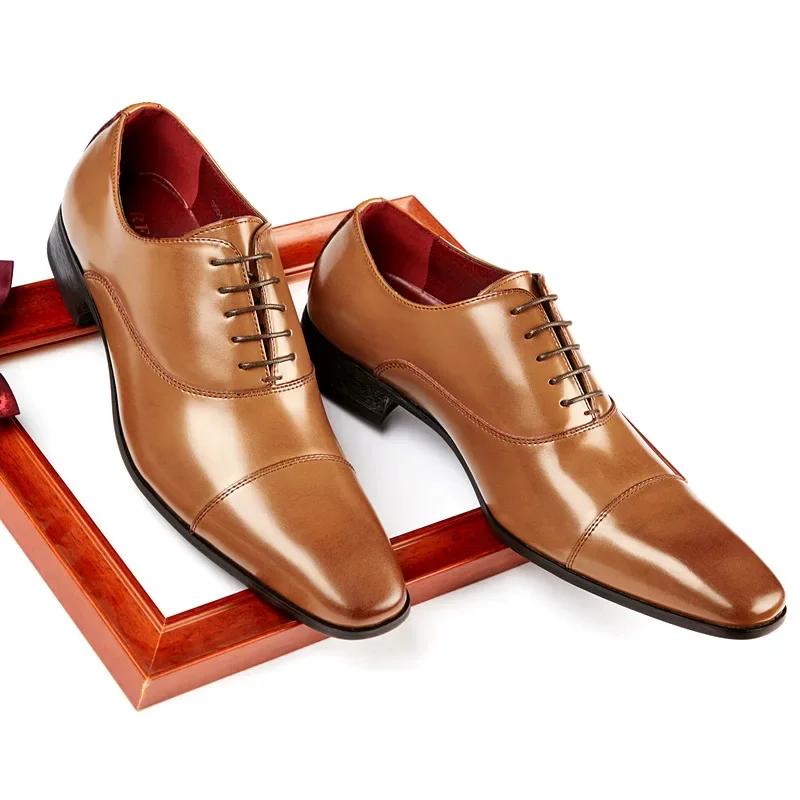 2024 Genuine Leather Men Formal Shoes 2024 High Quality Leather Shoes for Men Business Classic Office Party Wedding Dress Shoes
