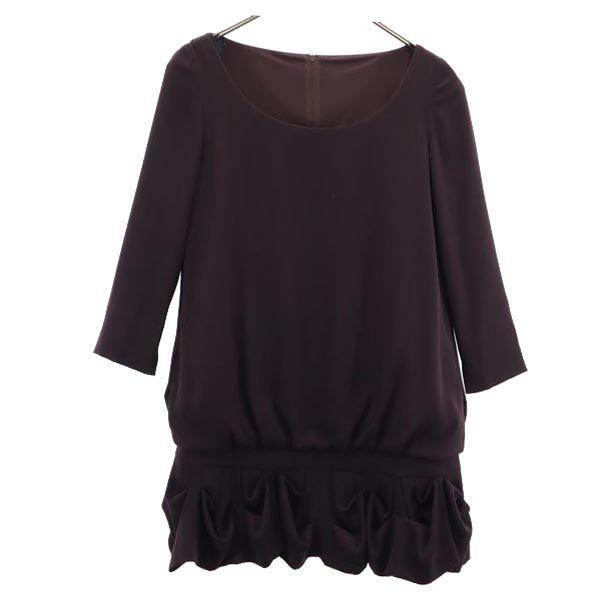 

FOXEY NEW YORK made in Japan Long sleeve Tunic 38 Brown Shoulder pads Women Used