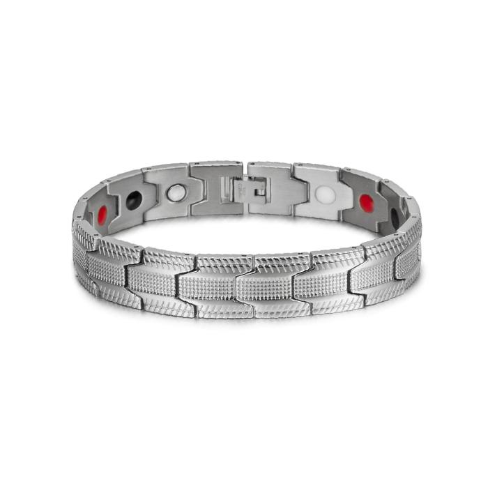 Черный Магнитный Браслет Мужской 13мм Браслет на Запястье Магнитный Роскошный Браслет из Нержавеющей Стали Homme Здоровье Энергия Стальной Магнитный Браслет серебряный