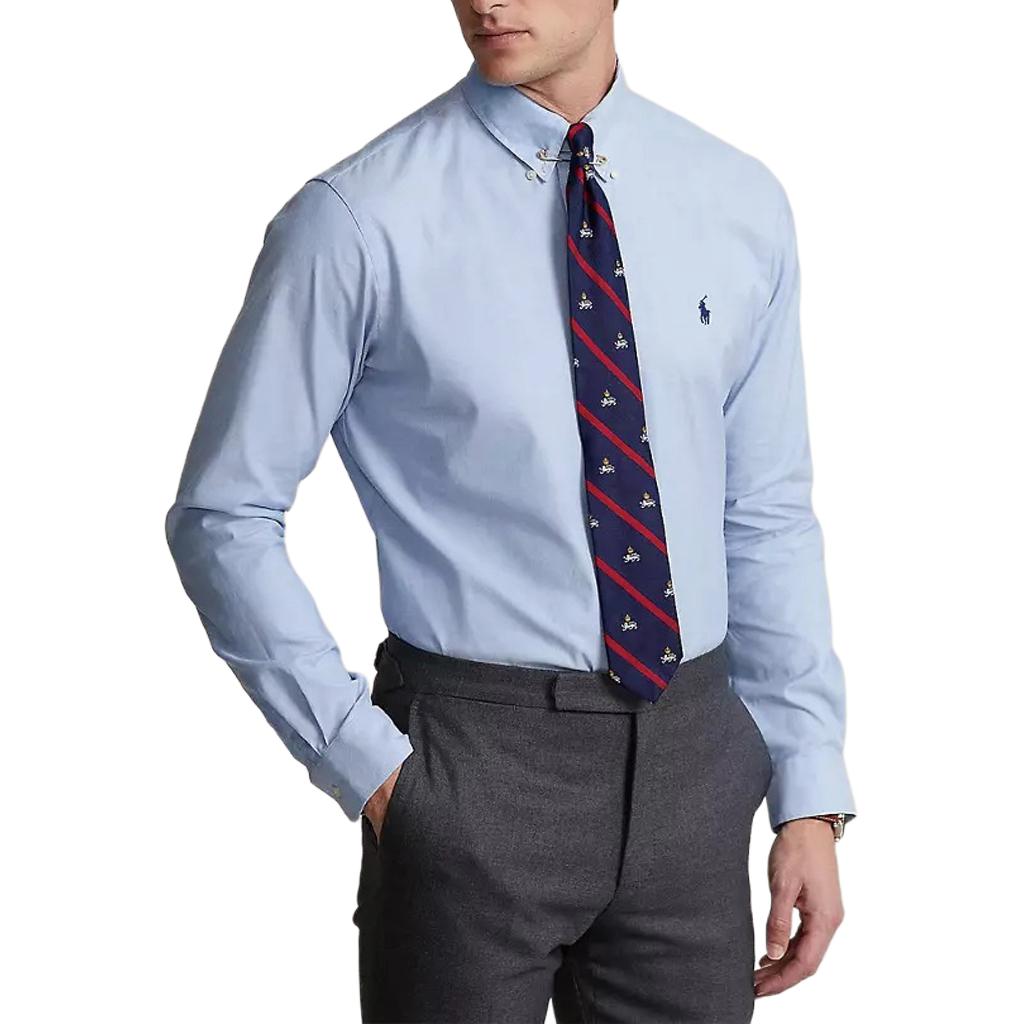 

Polo Ralph Lauren Однотонная рубашка с вышитым логотипом и длинным рукавом, мужские рубашки синего цвета 710811293-001 XL