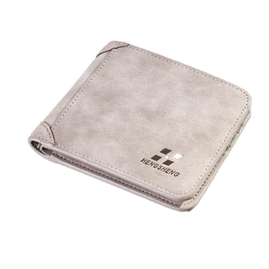 Retro Men Faux Leather Thin Card Holder Purse Business Trifold Short Wallet