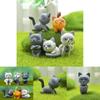 Modish 6pcs Set Kawaii Zakka Cute Unhappy Cat Doll Adorable Mini Cartoon Figures