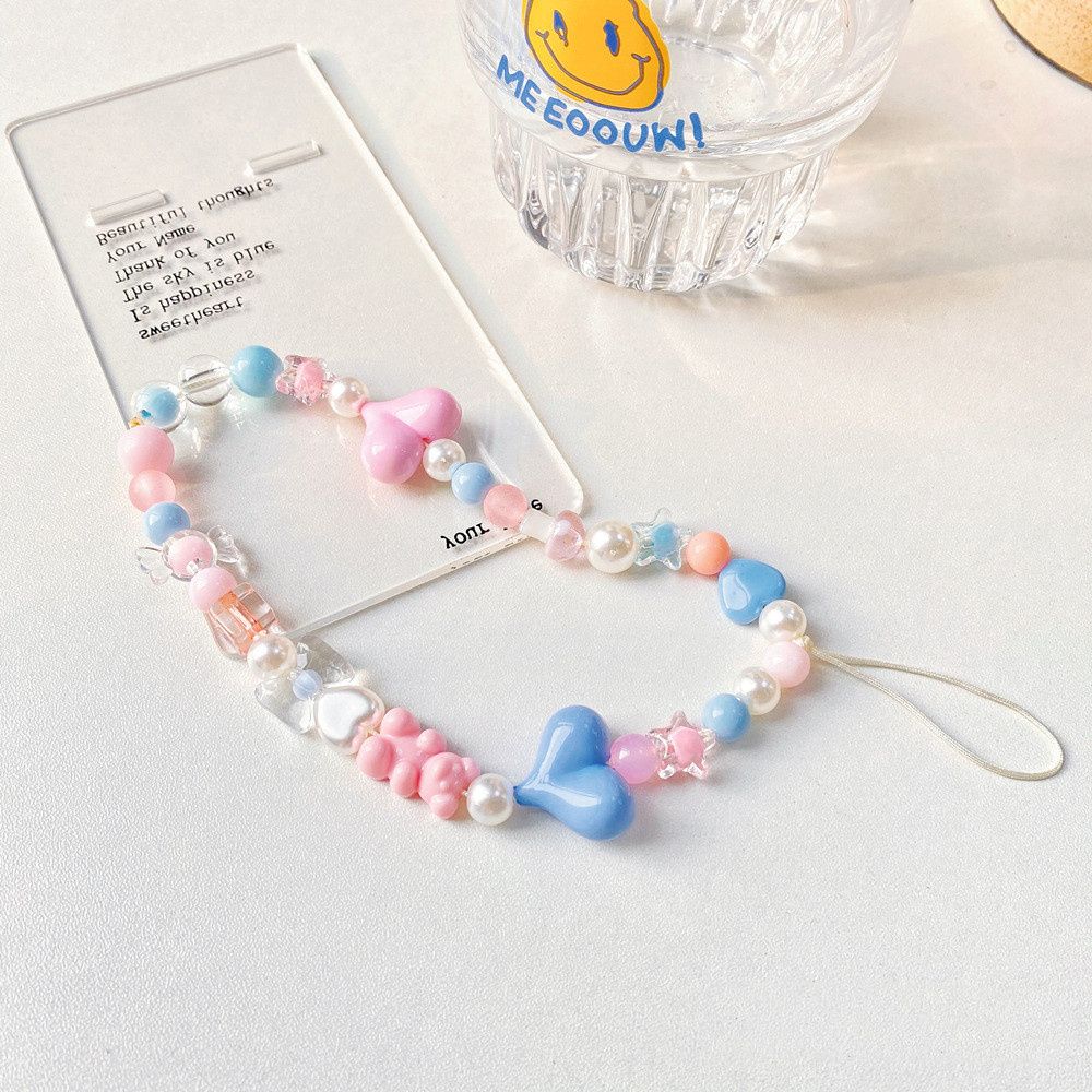 Telephone Jewelry Flower Heart Phone Case Lanyard Mobile Phone Chain Cellphone Strap Phone Lanyard