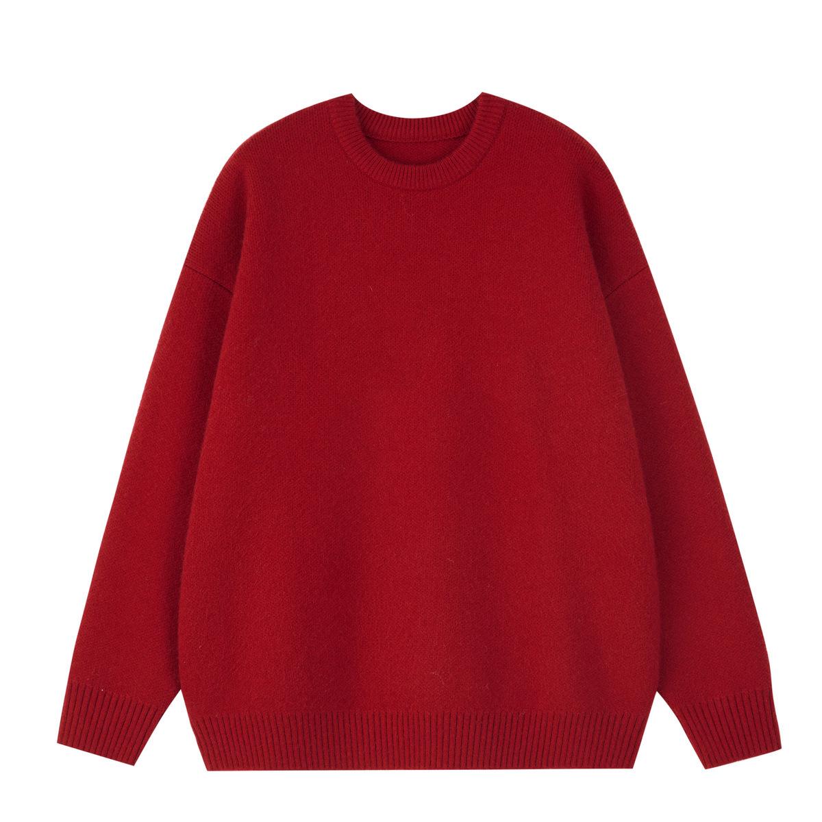 Unisex Red Year of the Rat Sweater: Autumn/Winter Velvet Knitwear L
