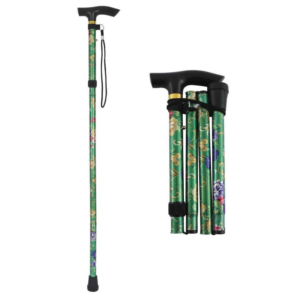 Aluminum Folding Walking Stick: Telescopic, Non-Slip Hiking Cane for Elderly Assistance