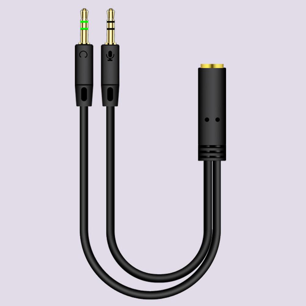 Splitter Headphone for Computer 3.5mm Female to 2 Male Headphone Mic Audio Y Splitter Cable