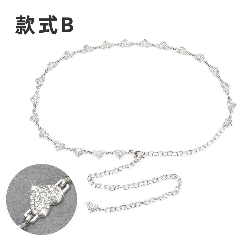 

Декоративная цепочка на талию Женская Личность Стразы Жемчуг Сердце Инкрустированный Тонкий Металлический Пояс Аксессуар для Талии Платья Цепочка