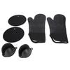 6Pcs Set Oven Mitts Hand Clip Pot Holder Silicone Heat Insulation Gloves Insulation Mat