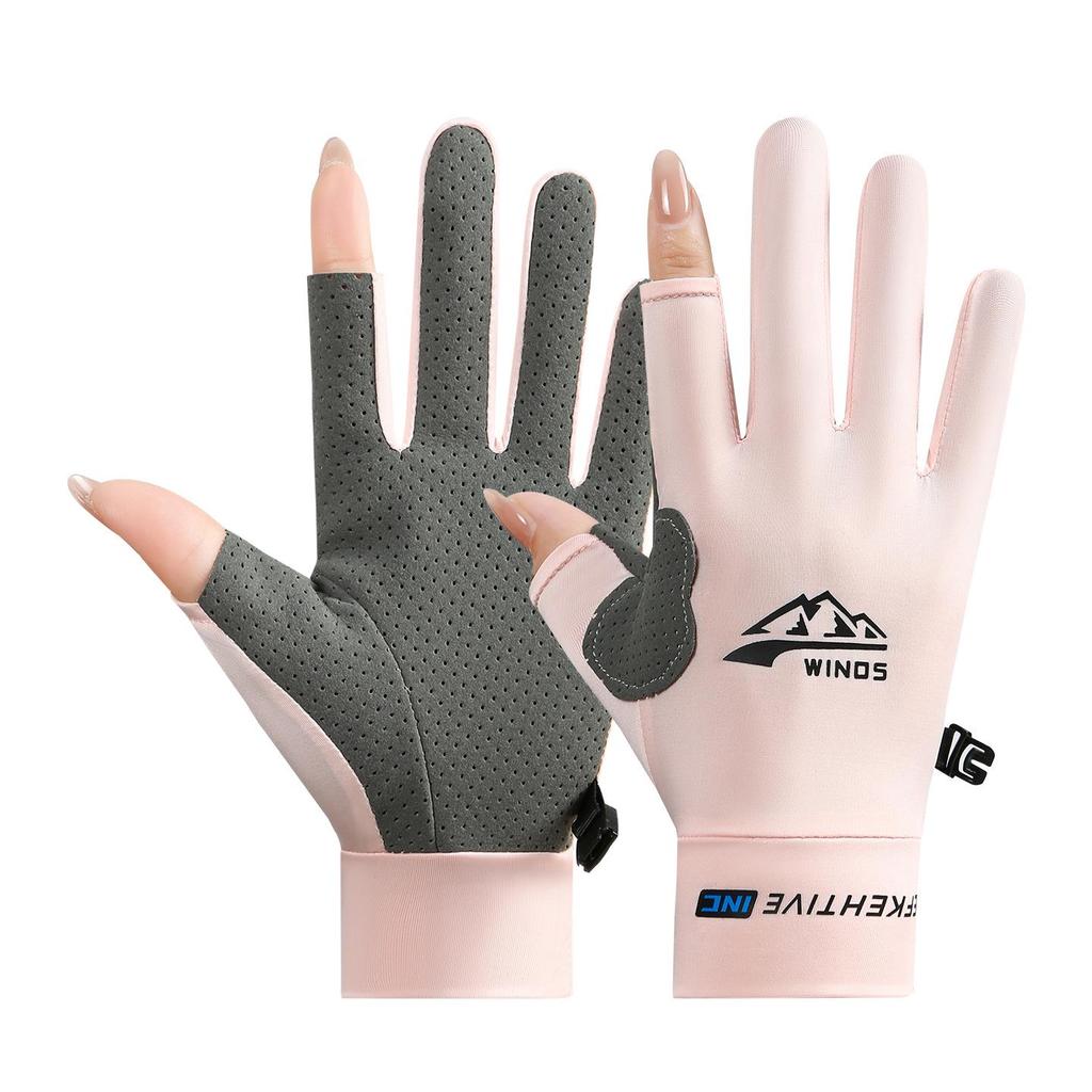 Ice Silk Fingerless Sun Protection Gloves for Men & Women - Non-Slip, Ideal for Hiking, Cycling, Driving, Food Delivery, Mountaineering