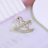 Luxurious Zodiac Horse Brooch: Women's Elegant Wooden Horse Pin - High-End Fashion Accessory for Clothing and Suits