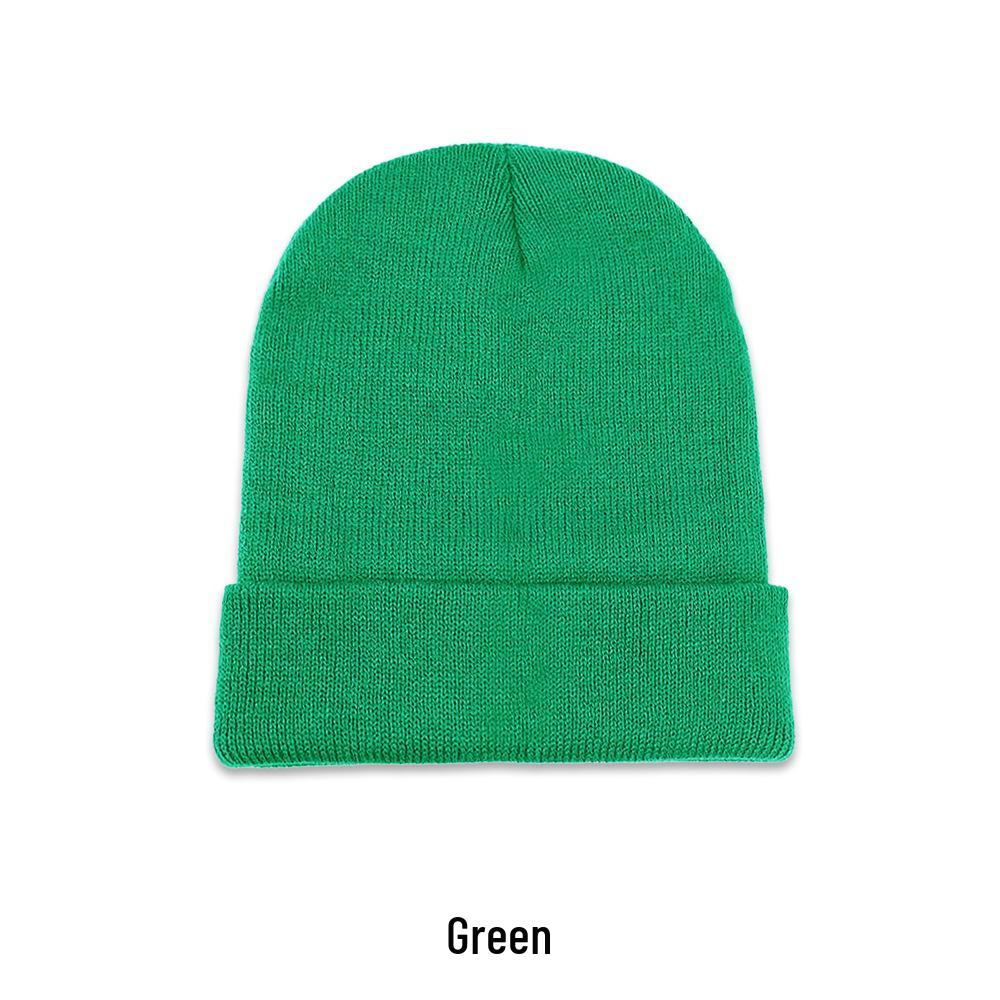 

Унисекс вязаная шапка-бини: Стильная однотонная шапка для осени и зимы One Size