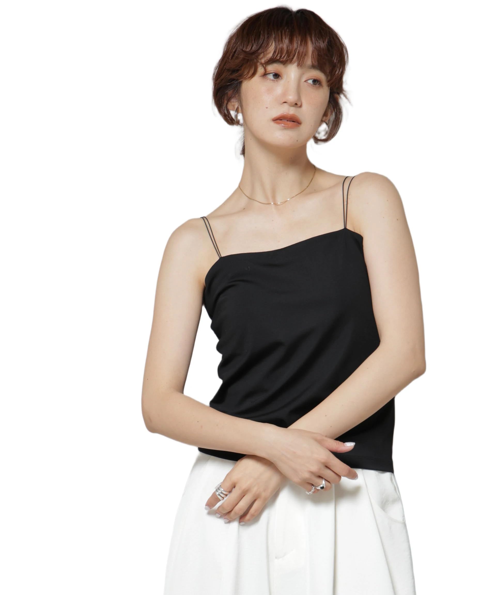 

Майка-топ Nano Universe Stretch Punch с чашками по размеру, женская, M, 010, Черный, 669-5224310