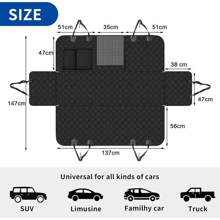 Housse de siège d'auto pour chien - sosayet - 4 en 1 - imperméable - oxford 600d - universelle