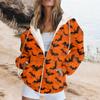 Women's Fashion Casual Halloween Printed Sweatshirt Long Sleeve With Pocket Cardigan Jacket Zipper Hoodie Coat