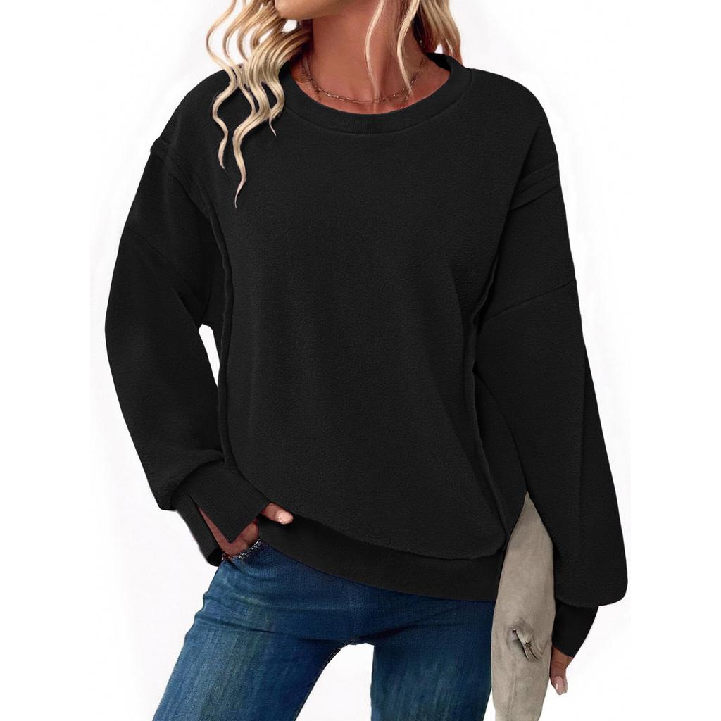 Women's Fashionable Loose Long Sleeved Sports Top Casual Pullover Hoodie