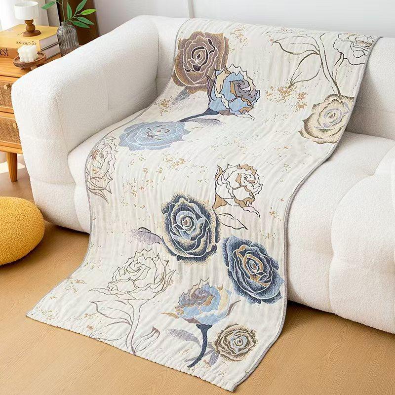 China Colored Jacquard Pure Cotton Four-Layer Gauze Bath Towel Men Women Extra-Large Adult Beach Towel Soft Absorbent