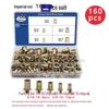 150-Piece Rivet Nut Set: Galvanized, Inch & Metric