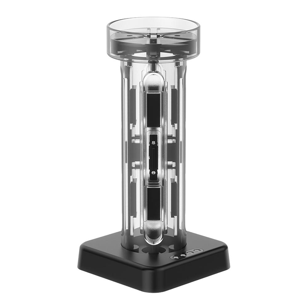 

Док-станция для быстрой зарядки 4 в 1 со слотом для кассет для Nintendo Switch 2 Подставка-зарядное устройство для контроллеров RGB Игровая док-станция для зарядки геймпадов чёрный