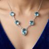 Sky Blue Topaz Gemstone 925 Sterling Silver Handmade Necklace 16-18" Women Jewelry For Special Occasion RN-3-13