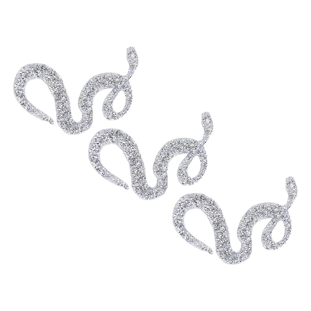 SnakE Shaped Rhinestones Trim Ribbon Mesh Wrap Roll   Clothing Accessories Applique (Silver)