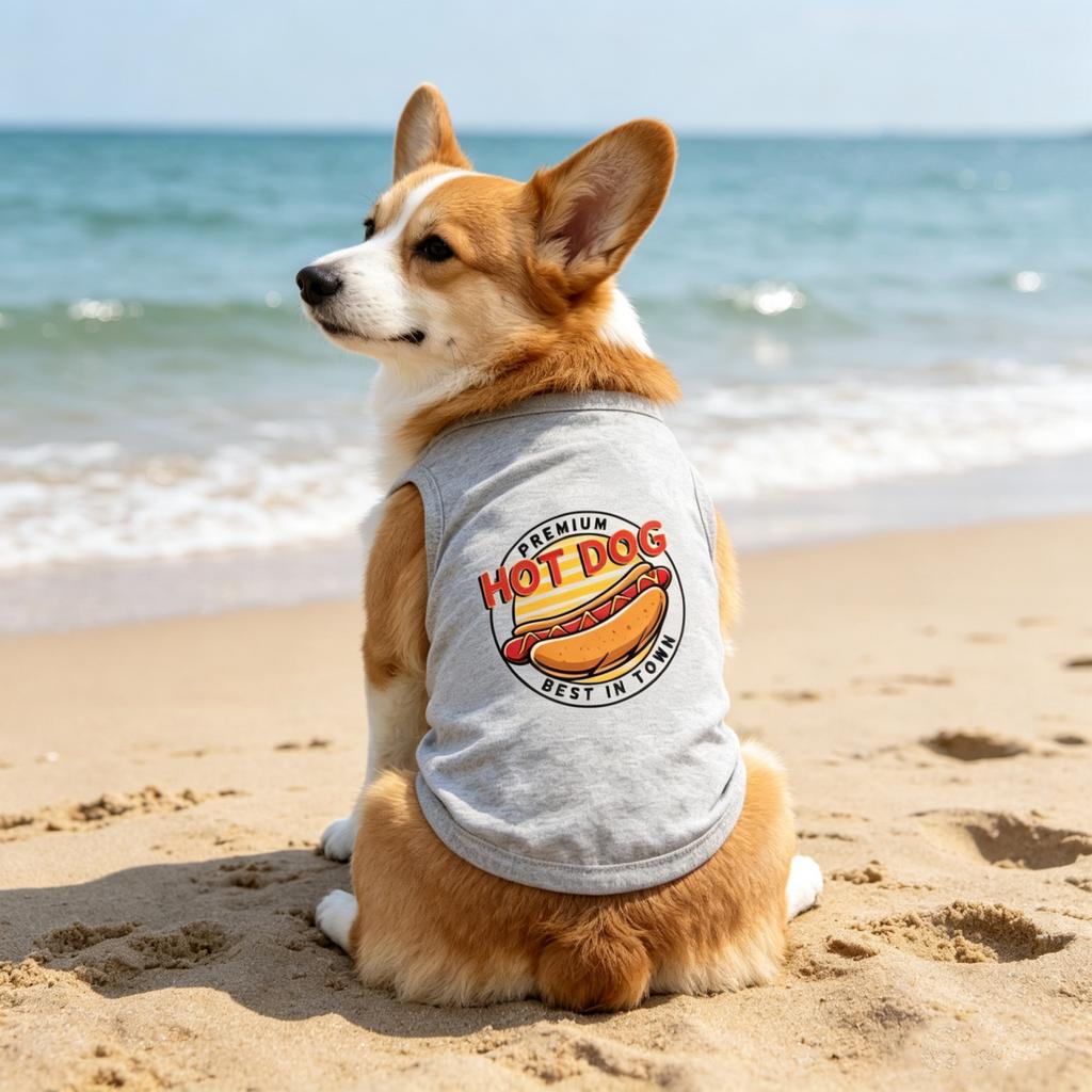 1pc Fashionable Printed Pet Dog Vest, Hot Dog Pattern Printed Lightweight Pet Clothing for Dog and Cat
