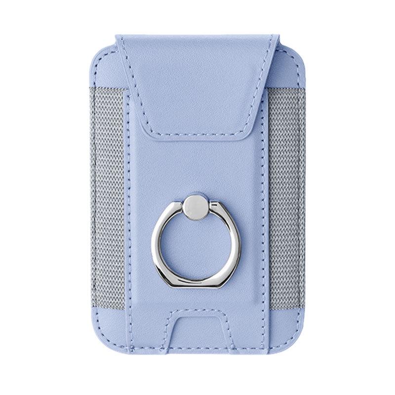 Magnetic Card Holder with Finger Ring & Elastic Band for iPhone 12/13/14/15 Magsafe