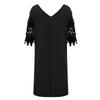 Fashion Women Color V-Neck Off-Shoulder Dress Casual Loose Piece Dress