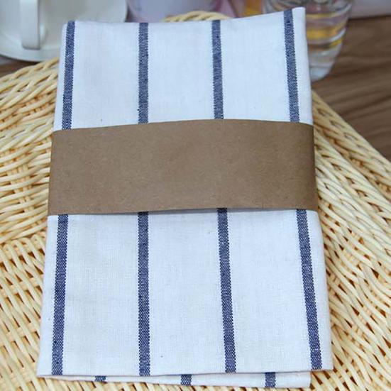 Podkładki kuchenne na stół z lnu i bawełny w paski, serwetki, podkładki pod kubki