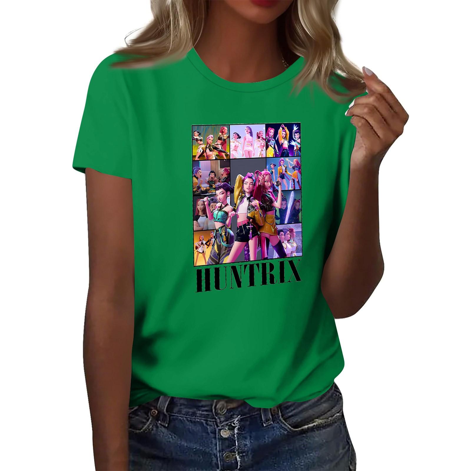 

Женский топ с круглым вырезом и короткими рукавами с 2D-принтом S зелёный