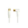 4K/8K compatible antenna cable, 10m, white, S4CFBAL 4C coaxial cable, L-shaped plug (plug-in type) - straight plug (plug-in type), FNT-4CZ-100WSL, for