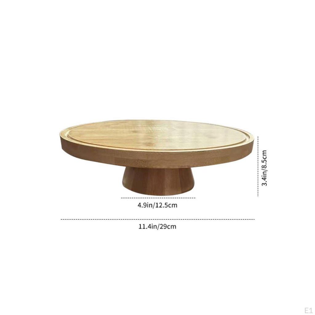 Wood Cake Display Elegant Appearance Wooden Stand Shatterproof Multifunctional Serving Platter