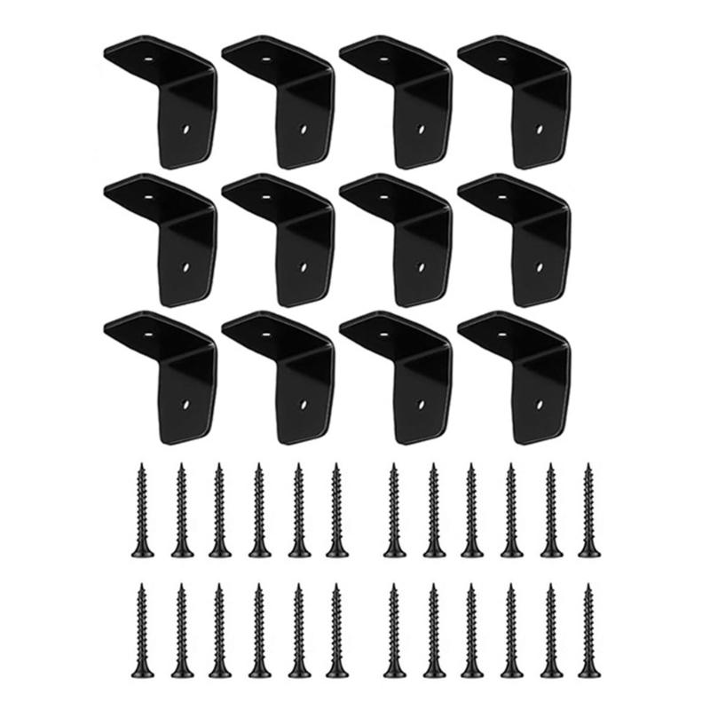 12pc Metal Rafter Clamps For Outdoor Structures Corrosion Resistant Black Hardware With Assembly Fasteners