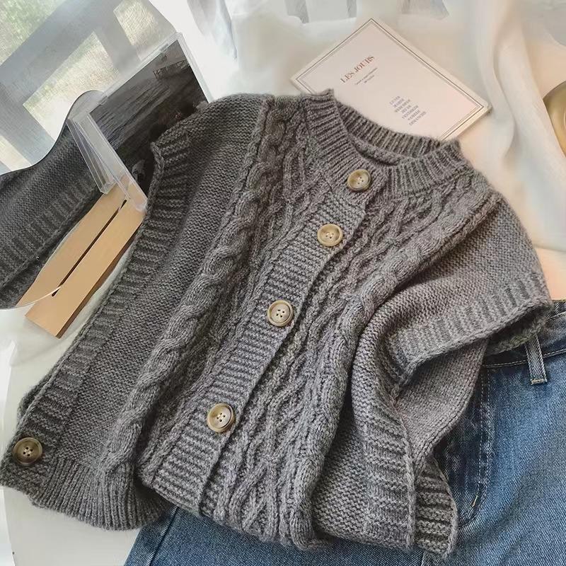 Autumn Winter O Neck Women Twist Sleeveless Cardigan Sweater Vest Korean Style Knitted Casual Short Tank Tops Fashion Elegant Clothing