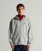 Heritage Logo Loose Fit Zip-Up Hoodie Grey