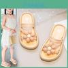 Girl Summer Flip Flops With Non Slip Soft Bottoms For Princess Flower Pattern Footwear