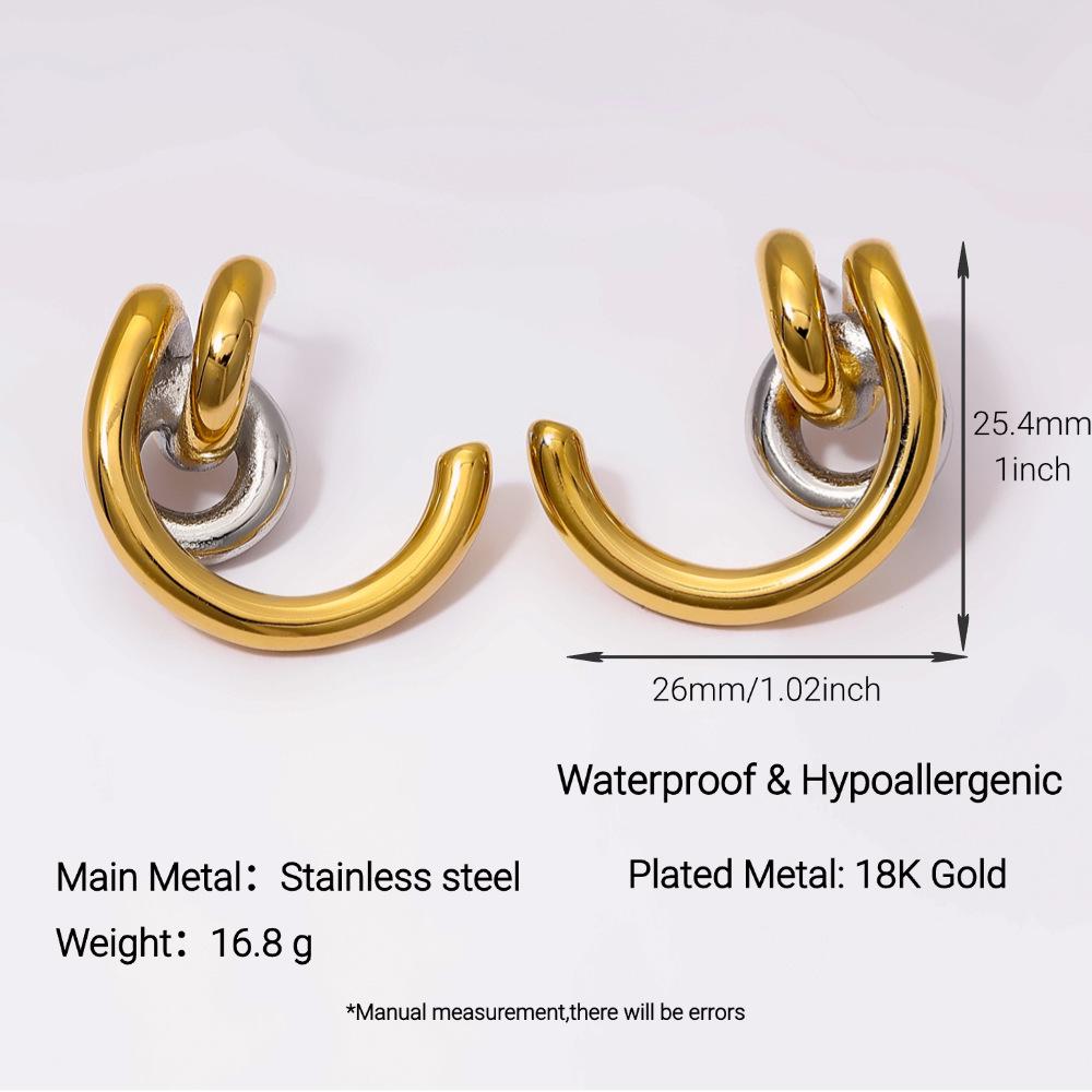 Yingtai 18K Gold Stainless Steel Stud Earrings with Vacuum Electroplating