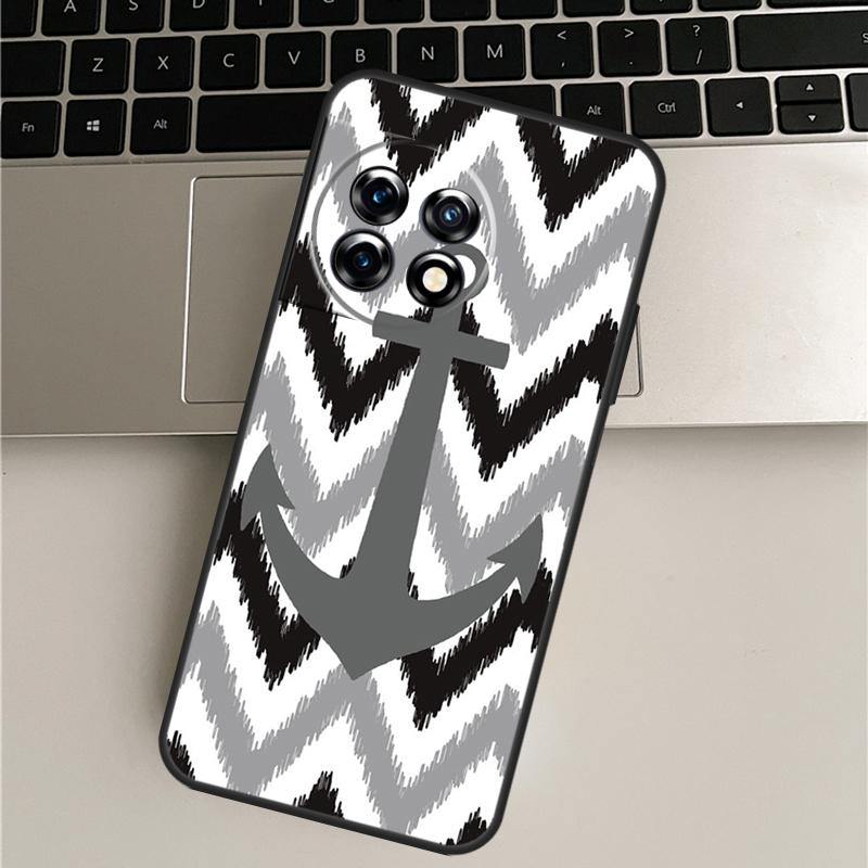 Stripes Anchor Boat Ship Wheel Case For OnePlus Nord CE 5 3 4 Lite N20 N30 OnePlus 15 R 13T 10T 9 10 Pro 11 12 13 13R Cover