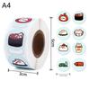 500Pcs/Roll 2.5Cm/1Inch Circular Cute Cartoon Sushi Pattern Decorative Sticker Baked Dessert Lunch Box Label Decor Sticker