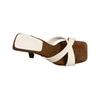Retro one-word stiletto high heels design sense fashion open-toed cool slippers outside French style