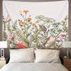Colorful Floral Botanical Tapestry, Vintage Herbs and Wildflowers Wall Hanging, Natural Landscape Decor, Living Room and Bedroom