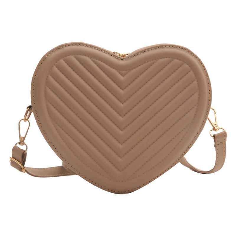 

Street Style Pu Grid Pattern Heart-shaped Bag Women s Spring Fashion High-end Shoulder Crossbody Bag хакі