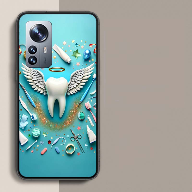 Dentist Tooth Pattern Phone Case For Xiaomi Poco X3 NFC X4 GT M3 M4 M5 M5S X7 X6 X5 F6 Pro F5 F4 Mi F3 F2 Cover TPU Capa Coque C
