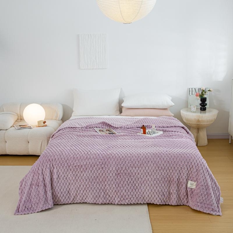 Plaid Plush Blanket Luxury Warm Fluffy Soft Solid Color Blankets Queen King Size Bedding for Bed, Couch, Chair, Sofa Washable