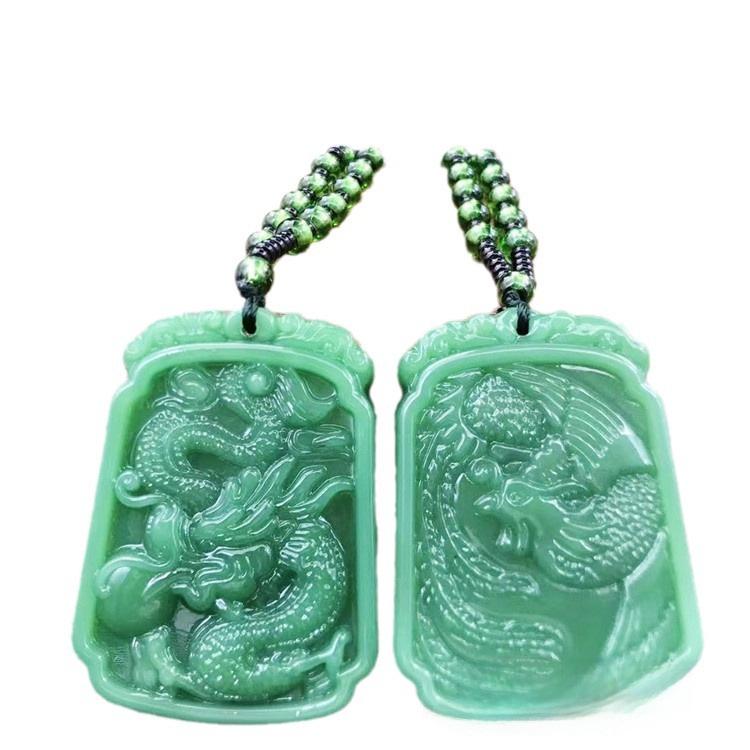 Imitace aventurínu Svetrový náhrdelník - Design zelí Guanyin od značek Wu Shi a Dragon & Phoenix