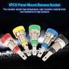 5 Pcs 2 mm Banana Socket Mixed Color Copper Panel Mount Socket with Binding Nut High Temperature Resist Banana Jack
